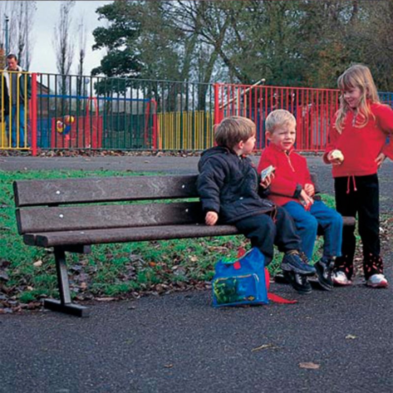 Banc amb respatller fabricat en plàstic reciclat model Junior Countryside